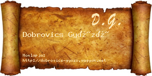 Dobrovics Győző névjegykártya